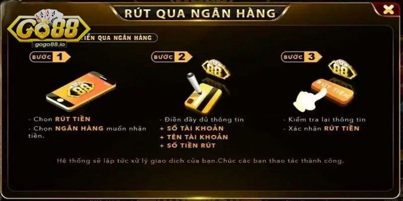 Rút tiền GO88 và cách thực hiện từng hình thức